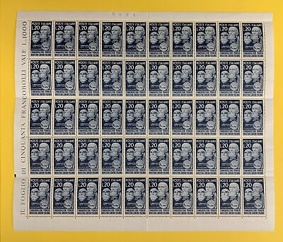 #ad #ad Italy Scott #543 Sheet of 50 mint never hinged very fine $80.00