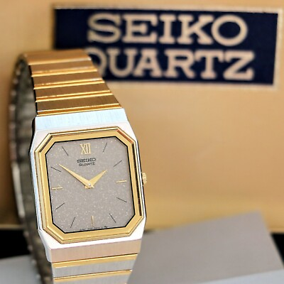 #ad 1994 SEIKO Quartz Dress Watch quot;Galaxyquot; Dial amp; Two Tone Case 7430 5359 IN BOX $375.00