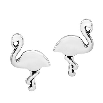 #ad Adorable Tropical Flamingo Sterling Silver Stud Earrings $9.83