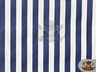 #ad #ad Polycotton Printed Fabric SMALL STRIPES BLUE WHITE 60quot; Wide Sold by the yard $3.90