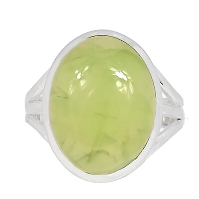 #ad Natural Prehnite 925 Sterling Silver Ring Jewelry s.8 CR26664 $16.99