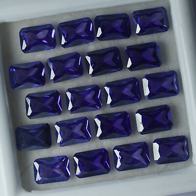 #ad Natural CERTIFIED 12 Pcs Tanzanite Purple Emerald Cut Loose Gemstone 7x5 mm Lot $10.88