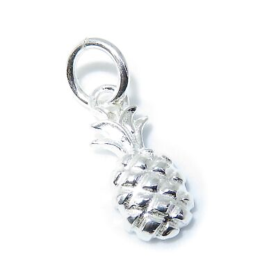 #ad Pineapple Tiny 2D sterling silver charm .925 x 1 Pineapples charms C $29.99