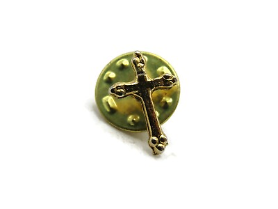 #ad Vintage Cross Pin Gold Tone $8.99