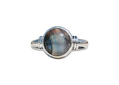 #ad Labradorite Silver 925 Ring Sterling Gemstone Blue Fire Handmade Size 3 13US $19.99