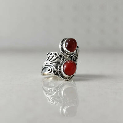#ad Carnelian 925 Sterling Silver Bandamp; Statement Ring Handmade Ring All Size q 62 $11.78