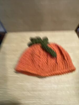 #ad Autumn Fall Halloween Pumpkin Knit Beanie Hat Orange One Size Fits Most BS3 $17.09