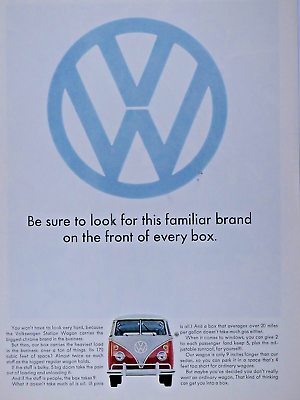 #ad 1966 Volkswagen Bus Vintage Look For the Familiar Brand On Box Original Ad $6.36
