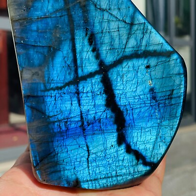 #ad 1.95lb Amazing Natural Blue Labradorite Quartz Crystal Specimen Healing $150.00