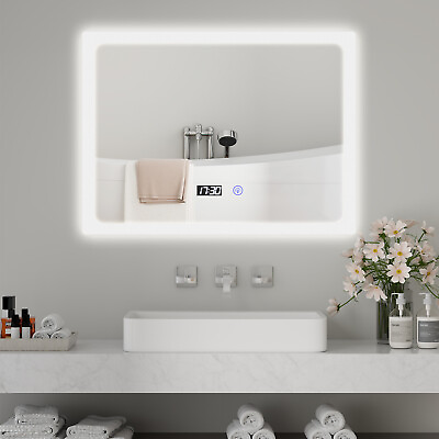 #ad LED Bathroom Lighted Mirror with Antifog Dimmable Vanity Touch 3 Lights $109.99