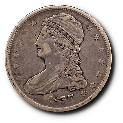#ad 1837 Capped Bust Half Dollar Silver 50C EF Extra Fine XF $225.00