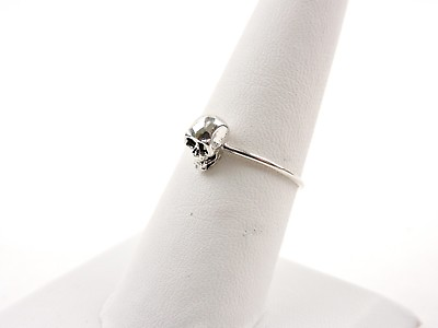 #ad Sterling Silver Mini Skull Ring Free Gift Packaging $13.50