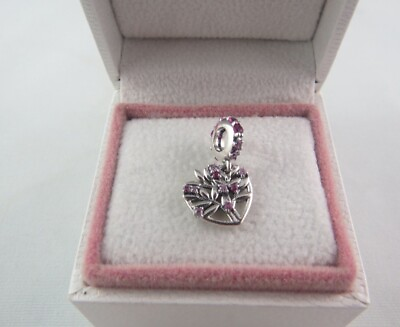 #ad Authentic Pink Heart Family Tree Crystal Charm $18.00