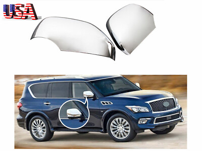 #ad Pair ABS Chrome Side Rear Mirror Cover For Infiniti 2011 2023 QX56 QX80 4 Door $53.19