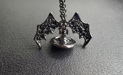 #ad Vivienne Westwood Bat Necklace Pendant Black Orb Near Mint $83.57