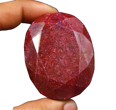 #ad Fabulous Red Ruby Natural African Oval Cut 587.25Ct Certified loose Gemstone MKR $11.14
