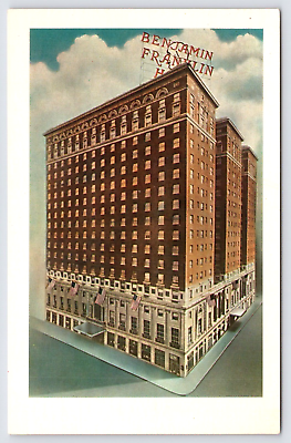 #ad Postcard Philadelphia Pennsylvania Benjamin Franklin Hotel Located City Center $5.75