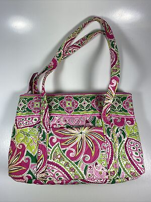 #ad Vera Bradley PINWHEEL PINK quot;Little Betsyquot; Shoulder Bag Quilted Purse green $7.96