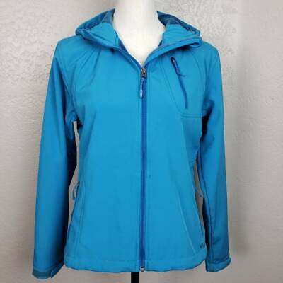 #ad Double Diamond Womens Jacket Hooded Stretch Pockets Full Zip Up Fleece Lined S $19.95