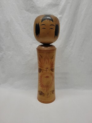 #ad Vintage Large Japanese Traditional Dento Kokeshi Doll Signed By Artist 14in 5025 $60.00
