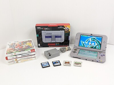 #ad New Nintendo 3DS XL SNES Edition Gray Handheld Console w Box Plus Extras Tested $477.92