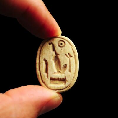 #ad RARE Antique Ancient Egyptian Stone Seal Stamp Amulet Figurine with Hieroglyphs $40.00