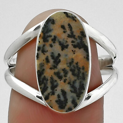 #ad Natural Russian Honey Dendrite Opal 925 Silver Ring s.8.5 Jewelry R 1002 $9.99