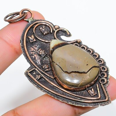 #ad Septarian Stone Gemstone Handmade Ethnic Copper Jewelry Pendant 3.03quot; $7.49
