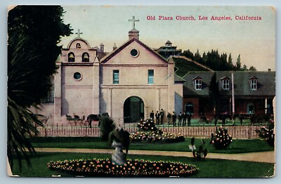 #ad Old Plaza Church Los Angeles California CA Divided Back Postcard Ed Mitchell $2.78