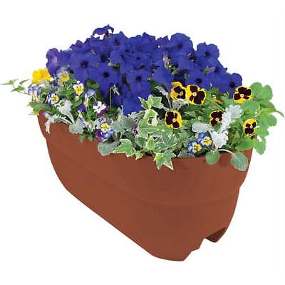 #ad Bloomers Railing Planter Deck Porch Patio Fence Rail 24 x 12 in. Flower Pot $20.84