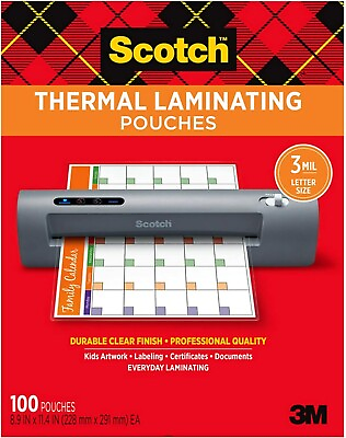 #ad Scotch Thermal Laminating Pouches 8.9 x 11.4quot; pack of 100 $15.90