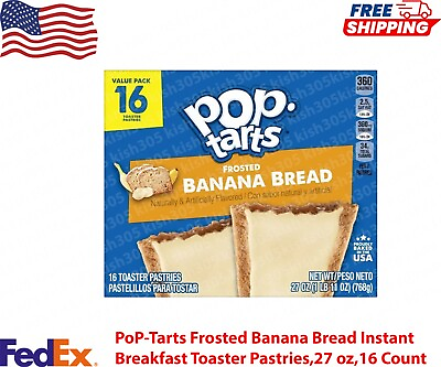 #ad PoP Tarts Frosted Banana Bread Instant Breakfast Toaster Pastries27 oz 16 Count $6.50