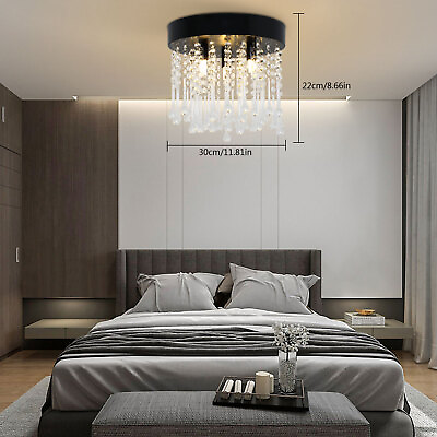 #ad Chandelier Luxury Crystal Ceiling Light Flush Mount Pendant Lighting Dining Room $35.16