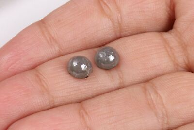 #ad 2 Pcs 1.71Cts Natural Loose Cabochon Diamond Gray Color Loose Diamond Pair D05 C $473.34