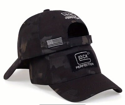 #ad GLOCK PERFECTION HAT ONE SIZE FITS ALL TACTICAL HAT BASEBALL CAP BLACK CAMO $13.99