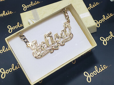 #ad PERSONALIZED 18K GOLD PLATED SINGLE NAME PLATE ANY NAME FREE CHAIN * FREE SHIP $35.26