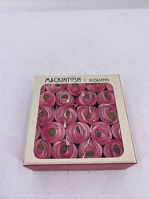 #ad Mackintosh Set of 8 Coasters Rose amp; Teardrop Charles Rennie Pomegranate New $11.04