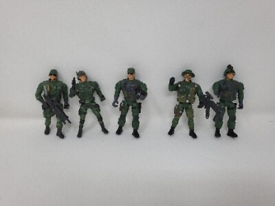 #ad Military Soldiers LOT 5” Figures X5 $15.68