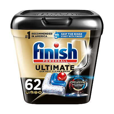 #ad Finish Ultimate Dishwasher Detergent 62 Count With CycleSync™ Technology Di $18.94
