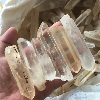 #ad NATURAL Lemurian CLEAR Quartz Crystal Point Specimen healing 1kg 15 30pcs $48.75