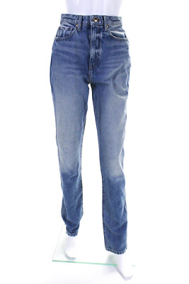 #ad Khaite Womens Zipper Fly High Rise Daria Straight Leg Jeans Blue Denim Size 26 $350.99