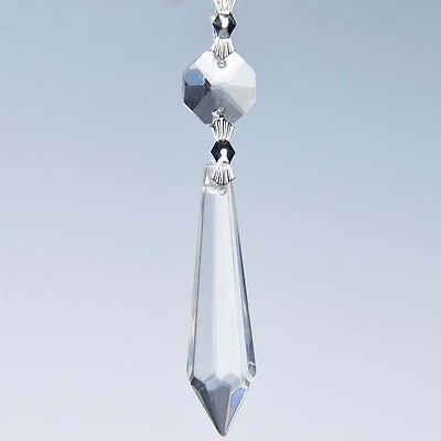 50 Clear Glass Crystals Chandelier Lamp Prisms Parts 38mm Hanging Drops Pendant $25.94