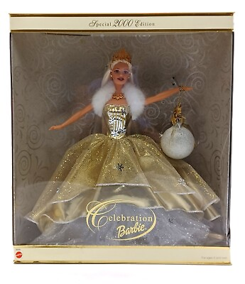 #ad Blonde Celebration 2000 Barbie Puppe Mattel 28269 NrfB Ovp beschädigt EUR 64.90