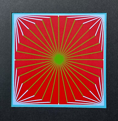 #ad 1965 Richard Anuszkiewski MoMa Op Art Christmas Star Geometric Serigraph Vtg Mcm $299.99