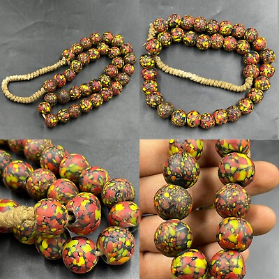 #ad Antique Quality Ancient Mosaic Glass Rare Beads Old Jewelry Necklace Lot Beads $70.00