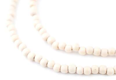 #ad Cream Round Natural Wood Beads 5mm White 16 Inch Strand $1.99