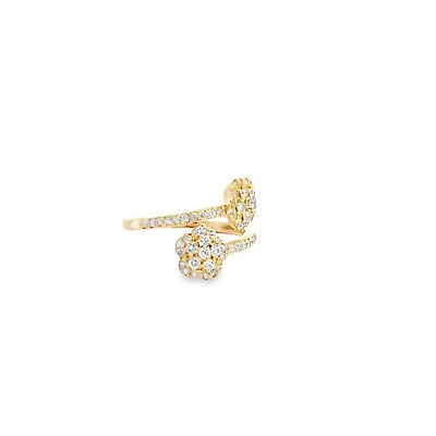 #ad 14K Double Flower Diamond Ring 0.70 CT $699.00