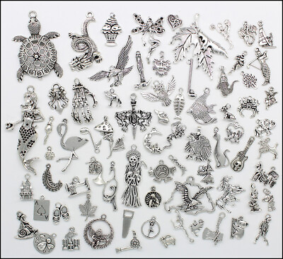 #ad Wholesale Antique Silver Jewelry Findings Charms Pendants Carfts DIY C $1.99