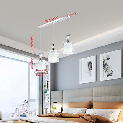 #ad 3 Head Modern Ceiling Hanging Light Pendant Lamp Chandelier Dining Room Fixture $17.37