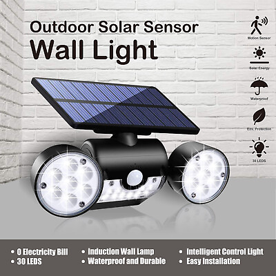 #ad Solar Panel LED Light Flood Lamp Outdoor Home Security Motion Sensor Detector $13.99